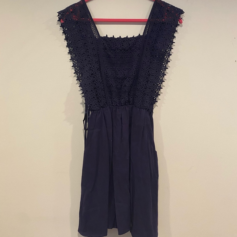 Navy Summer Lace Dress